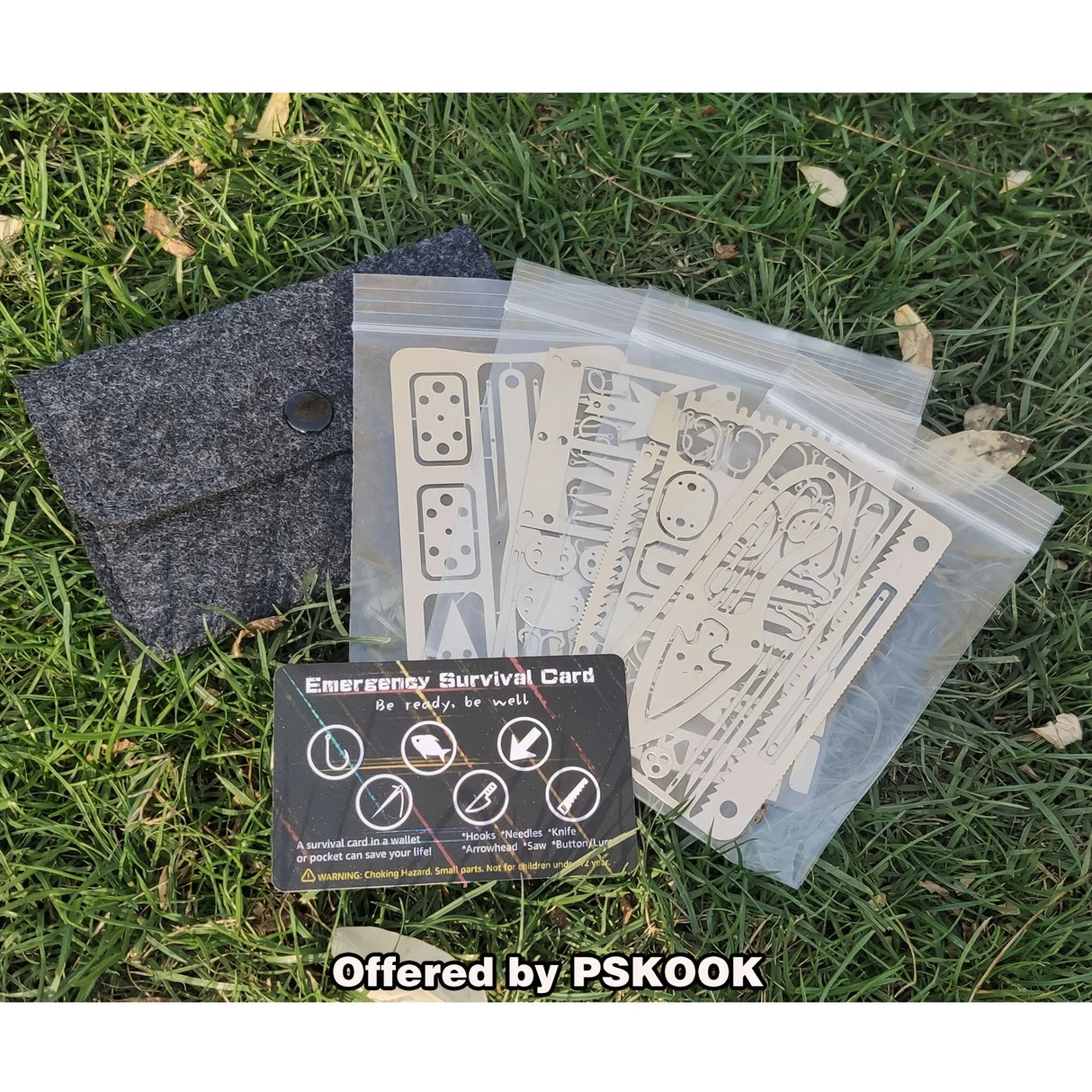 Outdoor Stainless Steel Survival Tool Card for Fishing & Camping