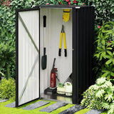 Lockable Metal Storage Shed 22-Foot Outdoor Tool Cabinet, Black
