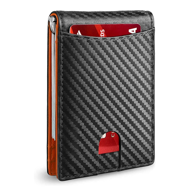 Slim Wallet for Men - RFID Blocking Leather Bifold Front Pocket Wallet