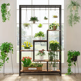 Tribesigns 5-Tier Tall Indoor Plant Stand with 10 Hanging Hooks, 70.9 Inches