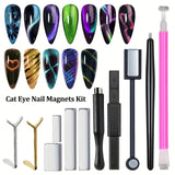 Cat Eye Magnet Set 9pcs for Nails - Heart Shaped Rabbit Design DIY Tool