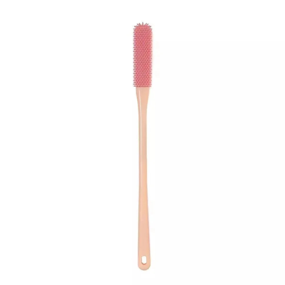 Silicone Shower Foot Brush with Long Handle - Toe Cleaning Scrubber