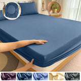 Fitted Bed Sheet 90/120/150/180x200 cm Solid Color Mattress Protector - Cozy Bed Sheets