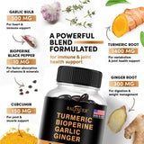 Turmeric Ginger Supplement with Curcumin and Black Pepper, 2360 Mg