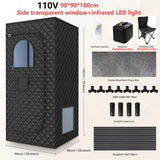 Portable Infrared Sauna Box with Remote Control - Foldable Sweat Room