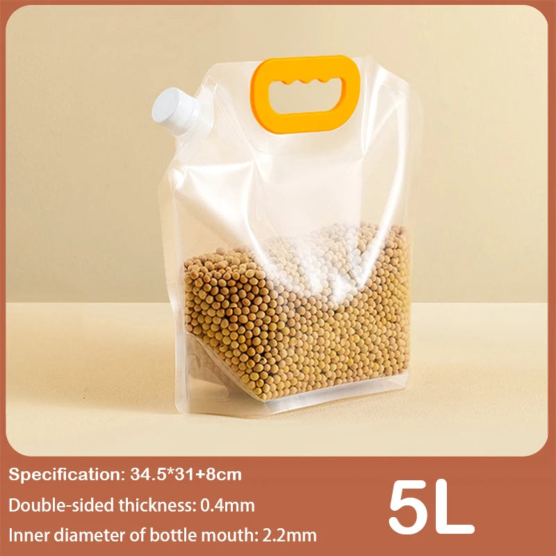 Grain Storage Bags 5PCS Portable Insect & Moisture Proof Recyclable