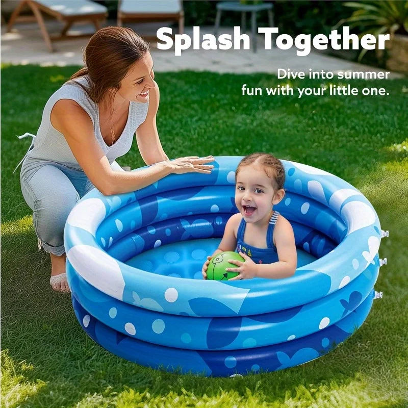 Joyfy Inflatable Kiddie Pool 34 Inches for Outdoor Fun