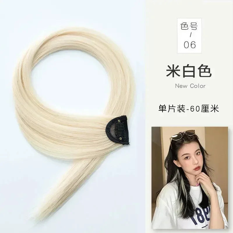 60cm Clip In Hair Extensions Synthetic Long Straight Hairpiece Accessories