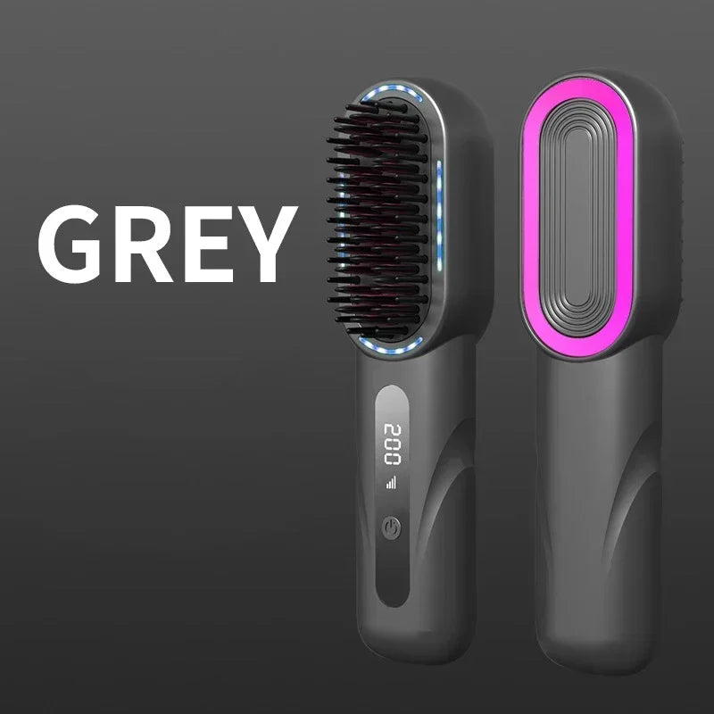 Wireless Hair Straightener Comb with Negative Ion Technology - Rechargeable