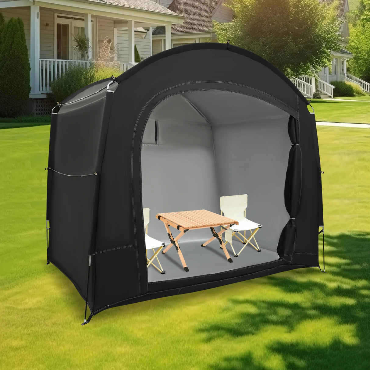 Portable Waterproof Bike Storage Shed for 1-4 Bikes, 220x150x185cm