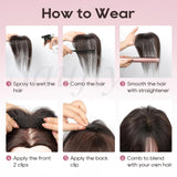 Human Hair Toppers for Women, 5x9cm Clip-in Hairpieces for Volume