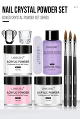 Acrylic Powder & Liquid Monomer Nail Art Kit - 3D Decoration Tools