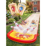 20FT Lawn Water Slide Bowling Game Set for Kids, PVC Material, Blue & Yellow