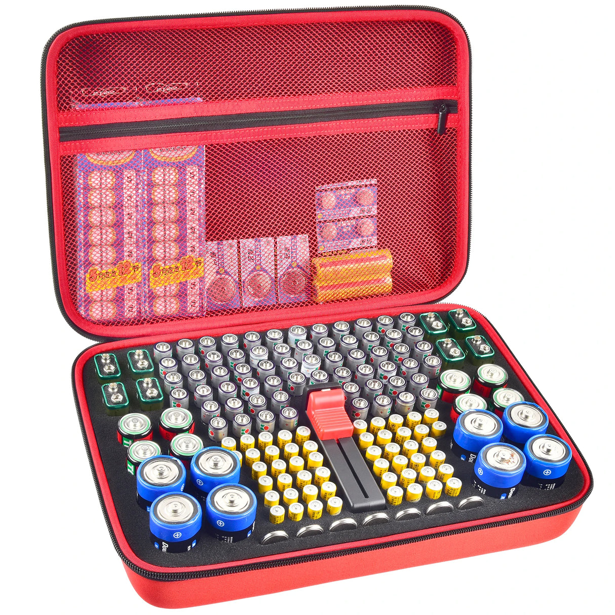 Battery Organizer Case with Tester for 150+ Batteries, Hard Shell Storage