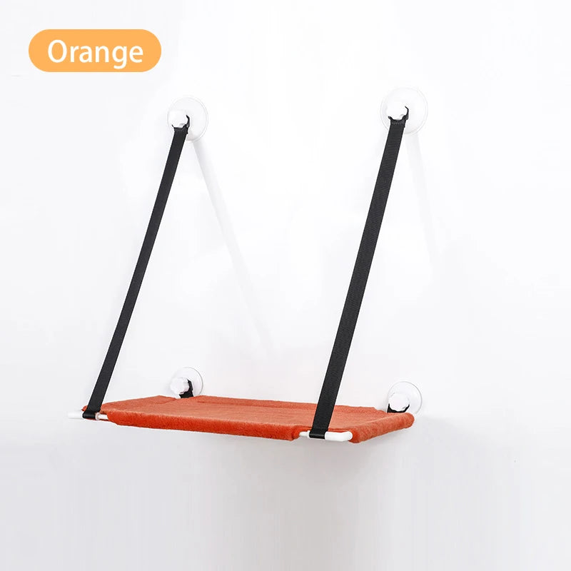 Double-layer Velvet Cat Suspension Bed with Suction Cups - 20kg Capacity
