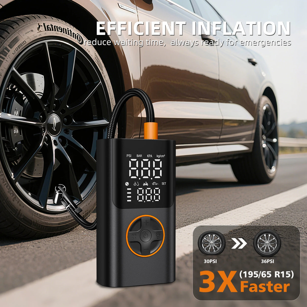 Cordless Mini Tire Inflator 150 PSI Portable Air Compressor for Car Bike