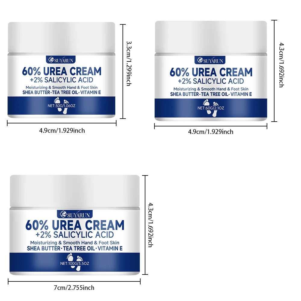 Urea Foot Cream 60% - Intensive Moisturizing Treatment for Cracked Heels