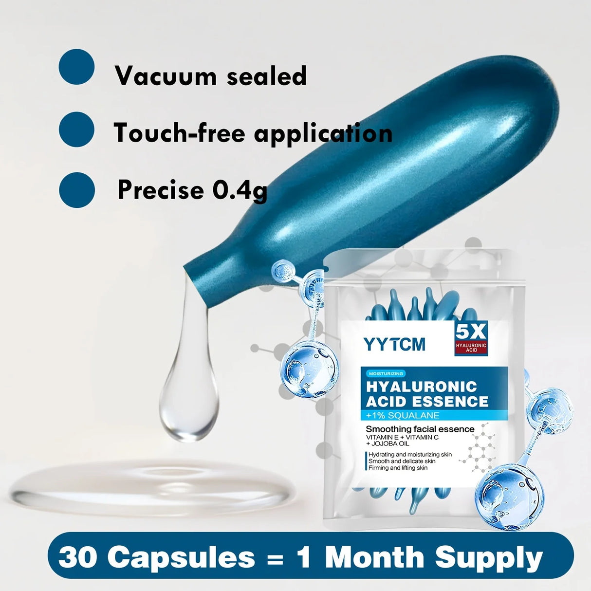 Hyaluronic Acid Moisturizing Capsules 30 Count - Brightening Essence
