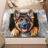 3D Illusion German Shepherd Doormat Soft Non-Slip Indoor Outdoor Rug