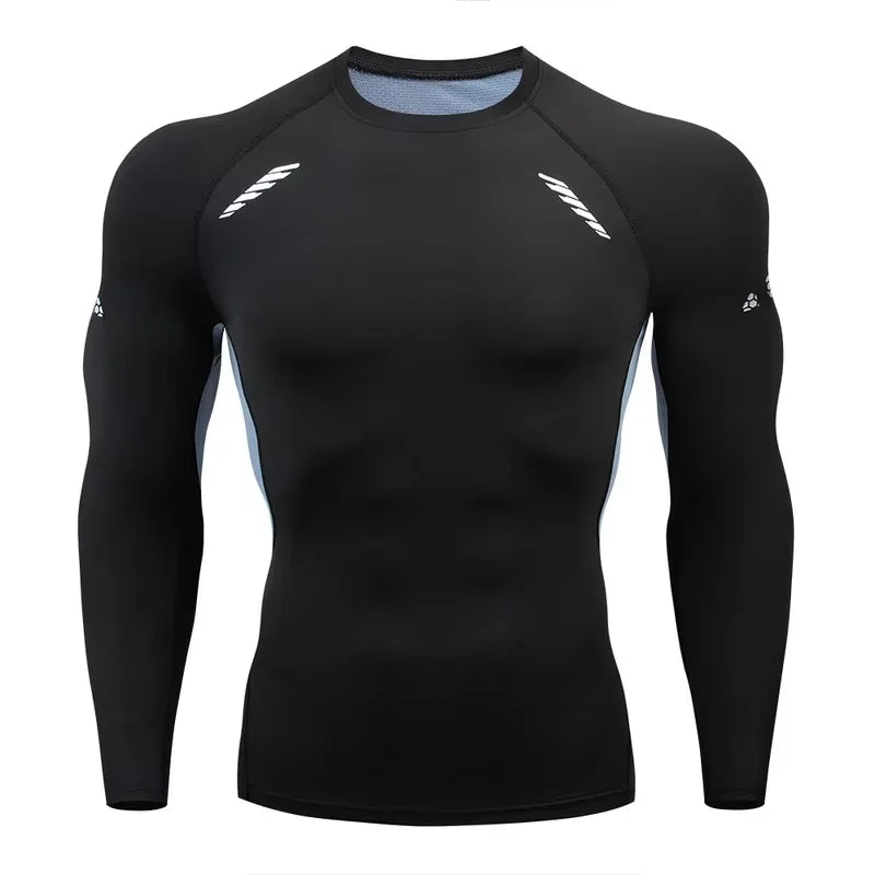 Men's Compression Fitness T-Shirt Quick Dry Running Gym Top - Size Options