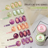 Cat Eye Gel Nail Polish Set, 3g Holographic Glitter, Green Pink Gold