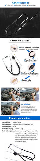 Auto Cylinder Stethoscope Diagnostic Tool for Car Engine Mechanics