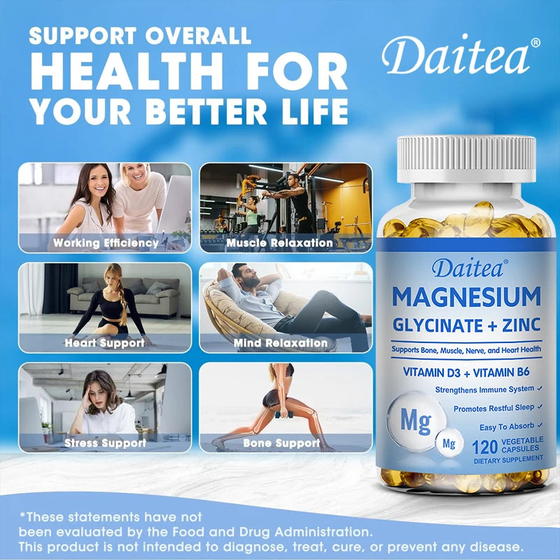 Magnesium Glycinate Capsules with Zinc - 60 Count