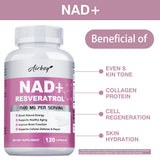 NAD+ Resveratrol Supplements - 120 Capsules for Energy & Immune Support