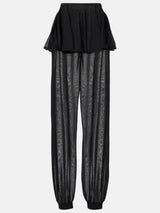 Women’s Sheer Bloomers Skirted Pants Wide Leg Culottes - Mid Rise Flare