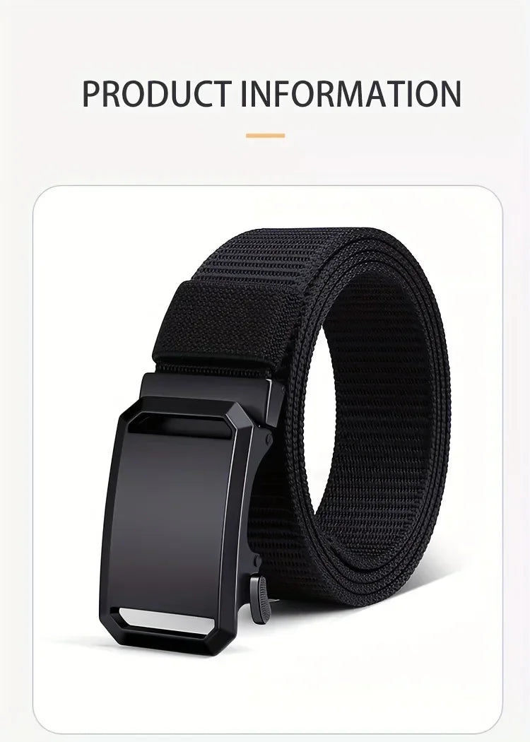 Automatic Buckle Canvas Tactical Belt for Men - Outdoor Workwear