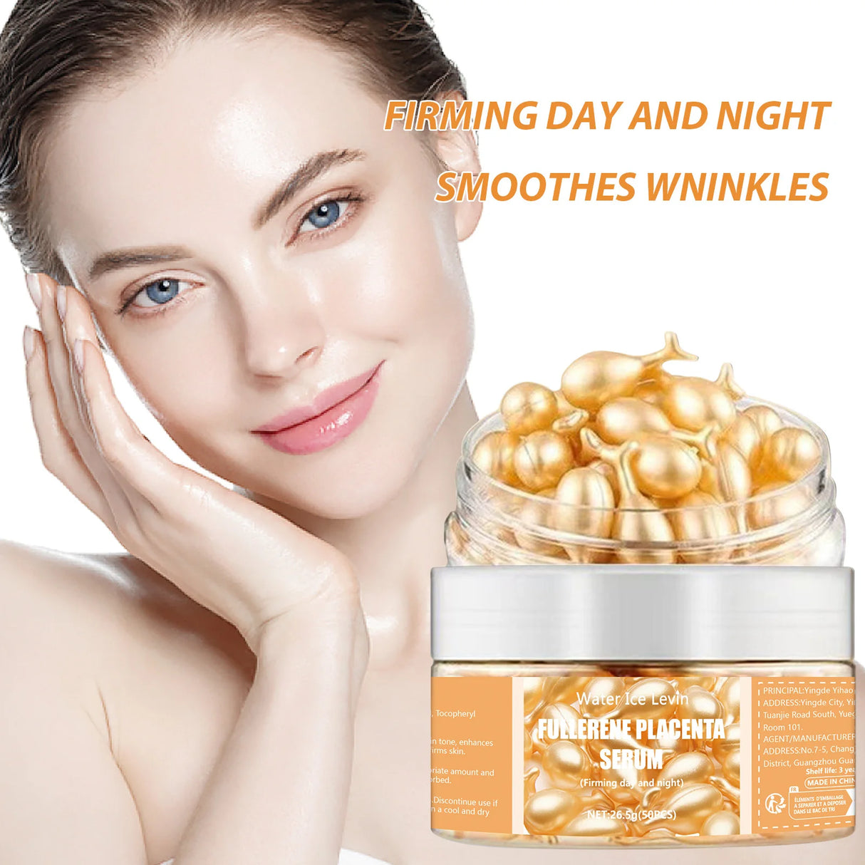 Collagen Face Care Capsules 50Pcs Hyaluronic Acid Serum for Skin Care