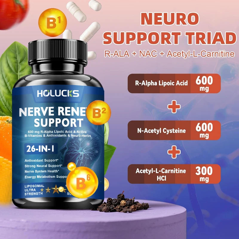 Nerve Renew Capsules with Vitamin B Complex & R-Alpha Lipoic Acid