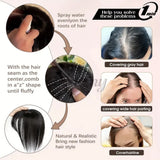 Human Hair Toppers 5x9cm Base Net 20cm Natural Look Hairpiece