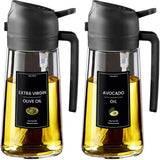 Oil Sprayer 2-in-1 Olive Oil Dispenser 16oz Glass Kitchen Mister