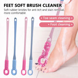 Comfort Silicone Brush Long Handle Soft Rubber Toe Gap Brush for Foot Care