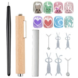 Cat Eye Magnet Set 9pcs for Nails - Heart Shaped Rabbit Design DIY Tool