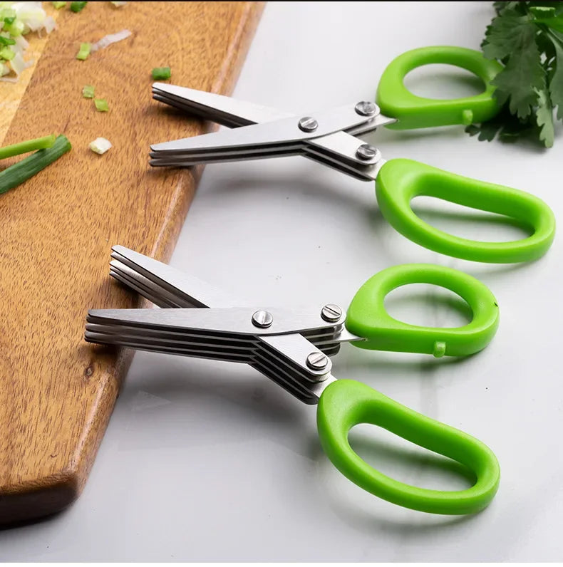Multi-functional Stainless Steel Kitchen Scissors 3/5 Layer Cooking Tool