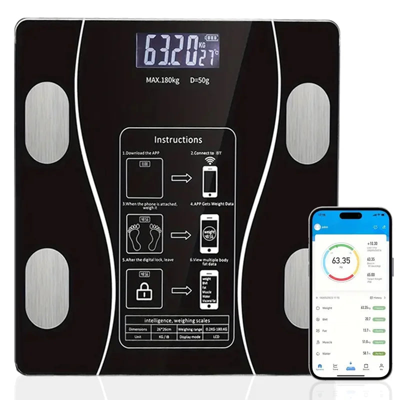 Wireless Digital Body Fat Scale with LED Display - Smart Weight Analyzer