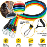 11pcs Resistance Bands Set with Ankle Strap & Chest Expander for Fitness Pilates