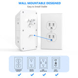 Power Strip with 6 AC Outlets & 4 USB Ports, Multi Socket Fast Charging