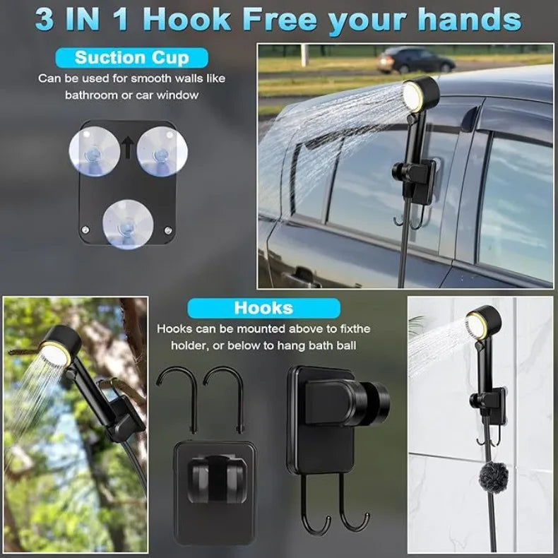 Portable Camping Shower Set with 20L Bucket and Rechargeable Shower Head