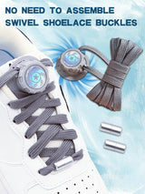 Automatic Flat No Tie Shoelaces with Swivel Buckle for Sneakers Adults Kids