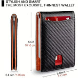 Slim Wallet for Men - RFID Blocking Leather Bifold Front Pocket Wallet