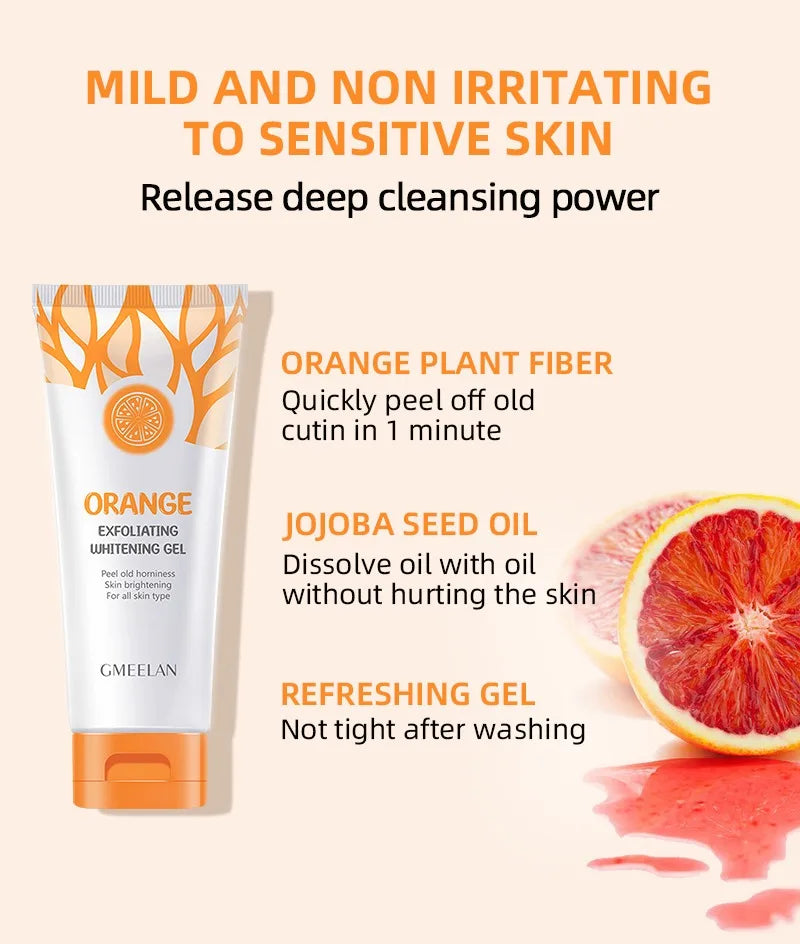 Orange Exfoliating Gel 50g - Gentle Skin Brightening Scrub & Moisturizer