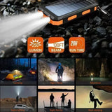 10000mAh Solar Power Bank with QC3.0 Fast Charge and Waterproof Design