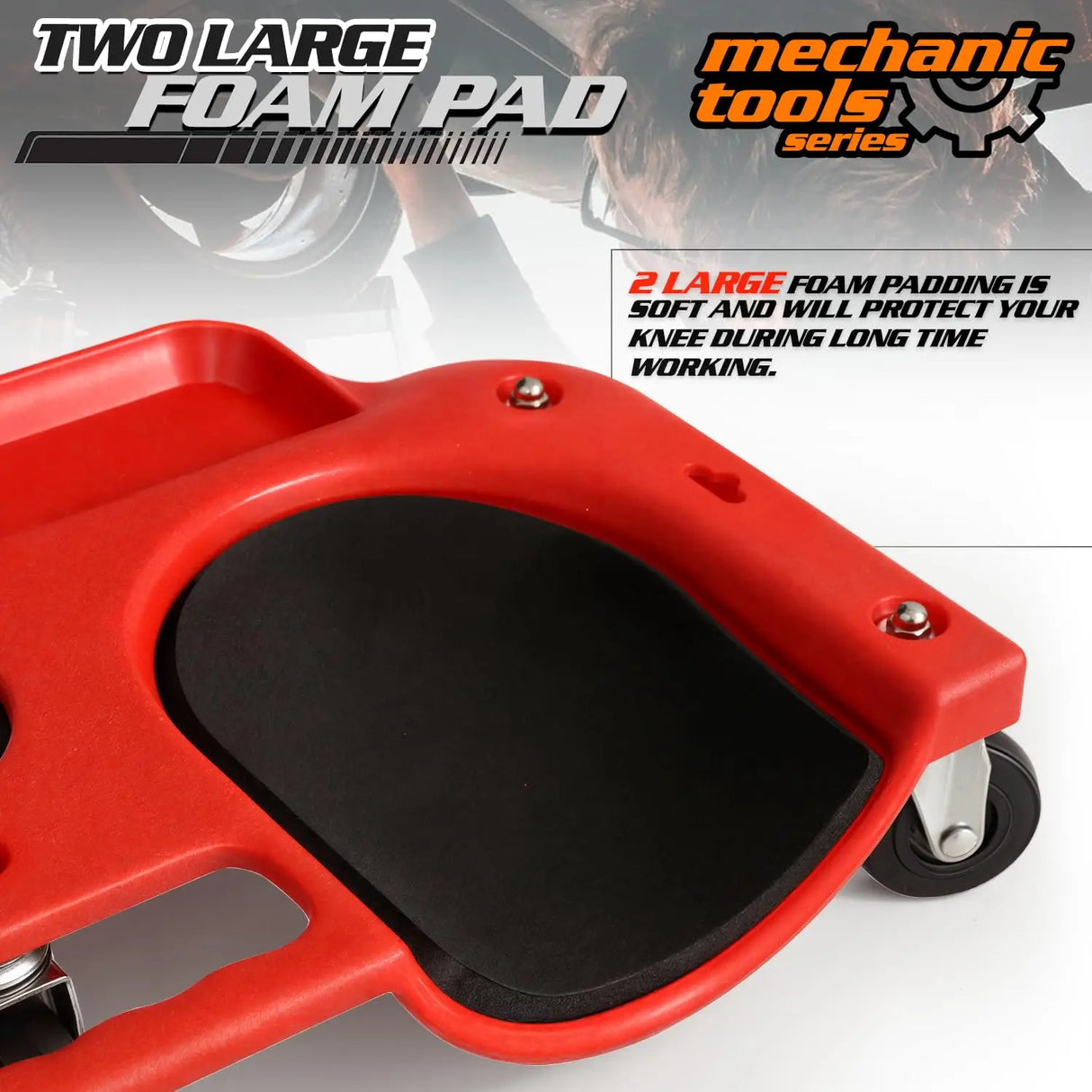 Rolling Knee Creeper Pad with 5 Swivel Casters, 200 LB Capacity
