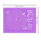 Food Grade Plastic Rolling Mat with Measuring Tool - Non-Slip Baking Mat