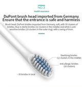 Sonic Electric Toothbrush IPX7 Waterproof USB Rechargeable 6 Modes