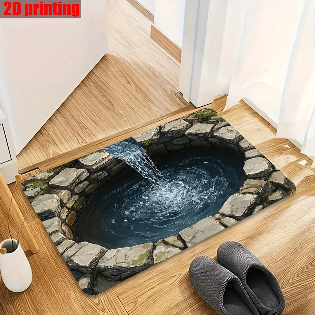 3D Fantasy Water Tower Door Mat, Non-Slip Floor Mat for Home Decor