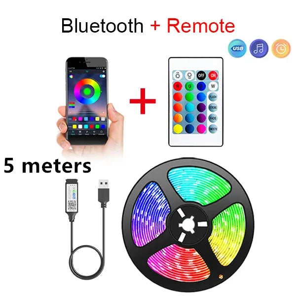 Bluetooth LED Strip Lights 5050 SMD Smart Remote Control Flexible Tape